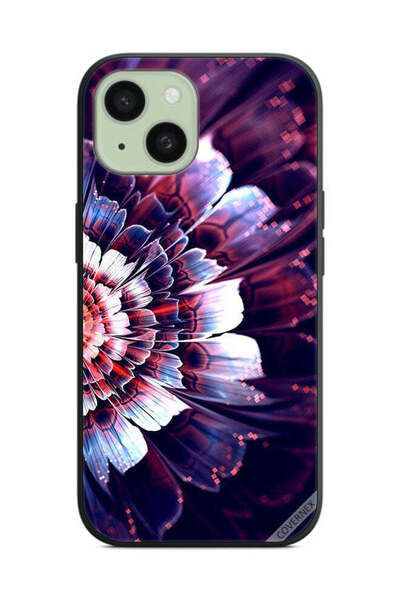 Covernex غطاء حماية لهاتف Apple iPhone 15 مع زهرة كبيرة منعكسة على الجانب الأيسر