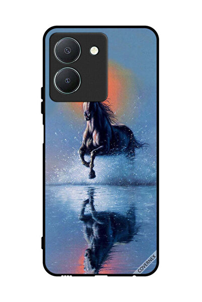 Covernex غطاء حماية لهاتف Vivo Y36 4G، رسم حصان يركض في الماء