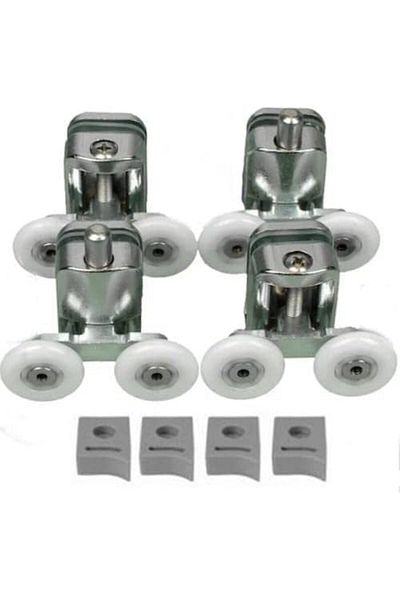 Mena Rise Şirinshop Metal Body Shower Cabin Wheel Set 2 Lower 2 Upper Wheel Bearing 24 mm 1108107
