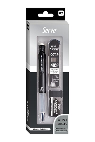 Serve Deep 3'lü Okul Seti - Metalik Siyah 07 MM