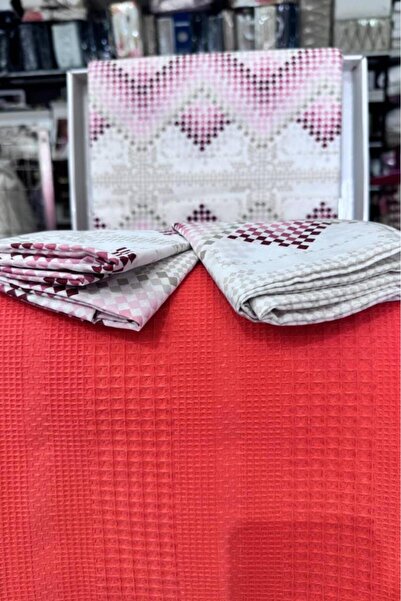Çeyiz Diyarı Dowry Land Honeycomb Double Cotton Pique Set Orange