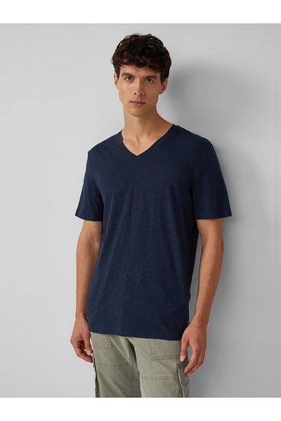 s.Oliver Tricou bărbătesc cu decolteu în V, croială regulată, bumbac, bleumarin închis, XL