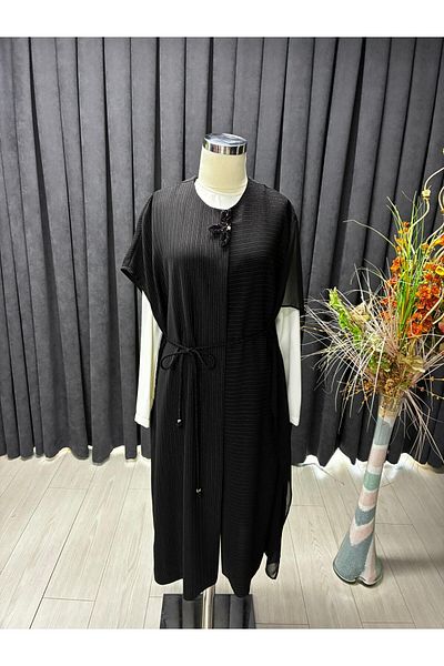 Zühre Tk-1623 Rity Black Vest Tunic Suit