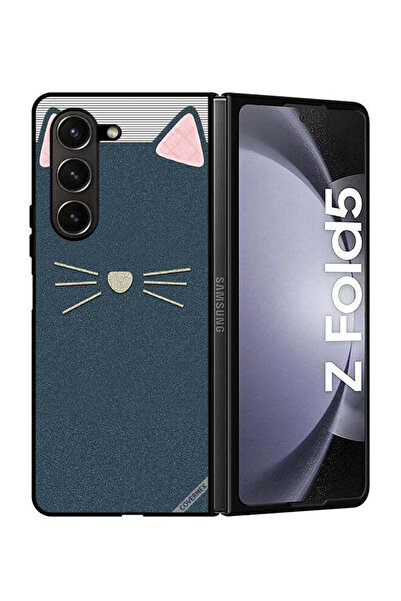 Covernex غطاء حماية لهاتف سامسونج جالاكسي زد فولد 5 بنقشة قطة فنية من الجلد