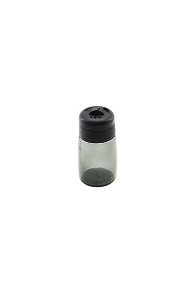 Mena Rise Blackshop Qlux C-00366 Black Pearl Black Transparent Glass Salt Shaker - Spice 100Cc Plastic Cover=