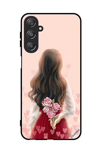 Covernex غطاء حماية لهاتف سامسونج جالاكسي M34 5G فتاة تخفي الزهور