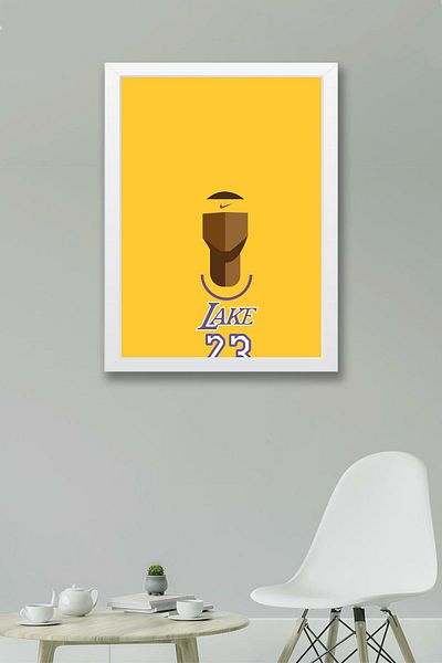 Saturn Pictură înrămată de LeBron James - Pictură poster NBA de baschet