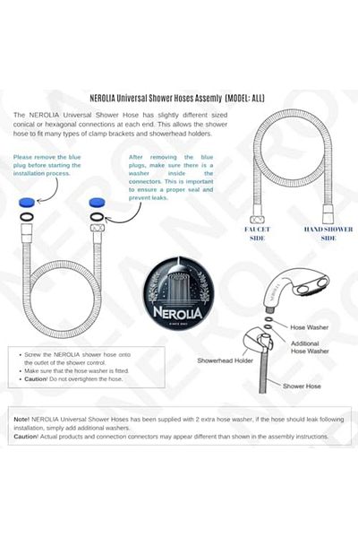 Mena Rise Megadepo - 150cm Pvc Bathroom Shower Hose/Ultra Durable Shower Spirali̇ 272260