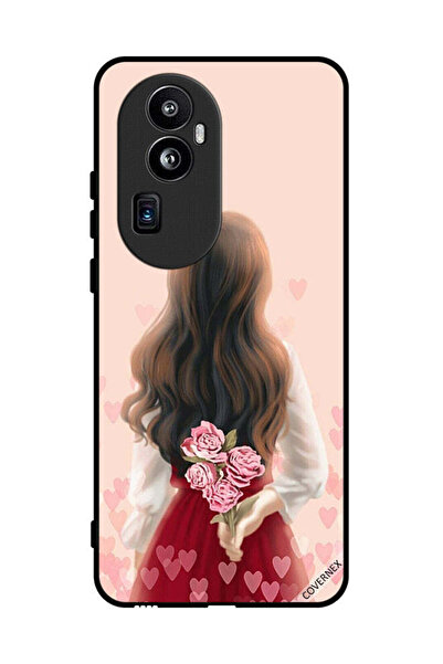 Covernex غطاء حماية لهاتف Oppo Reno 10 Pro Plus فتاة تخفي الزهور