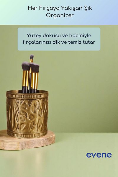 Evene Makeup Organizer Θήκη για πινέλο μακιγιάζ Organizer Organizer Χρυσό Αντίκα Χρώμα Μοντέλο 76