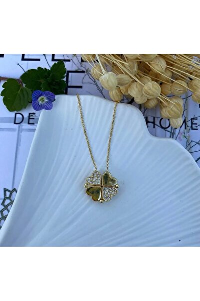 ED CAESAR 925 Ayar Gümüş Açılır Kapanır Parçalı Yonca Kolye