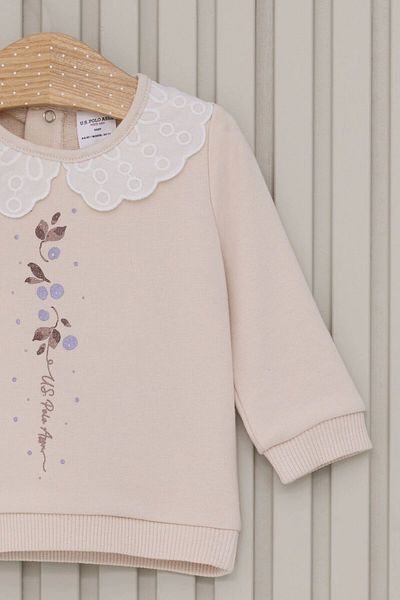 U.S. Polo Assn. Us Polo Baby Girl Long Sleeve 2 Piece Set - Light Beige