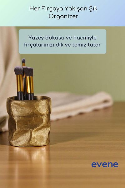 Evene Makeup Organizer Θήκη για πινέλο μακιγιάζ Organizer Organizer Χρυσό Αντίκα Χρώμα Μοντέλο 80