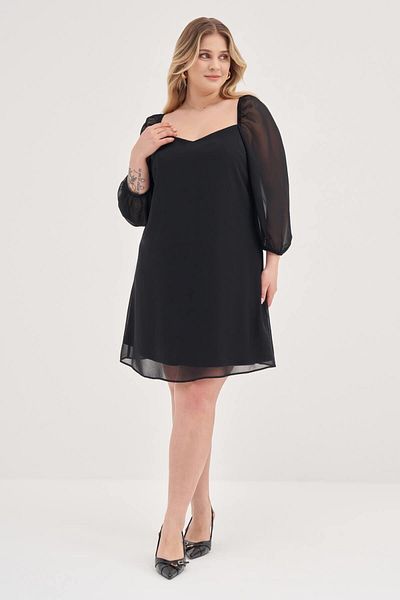 MYLİNE Lined Chiffon Princess Sleeve Dress