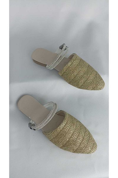 ZİO Kadir Wicker Silvery Slippers