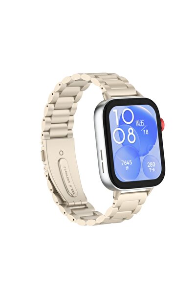 redmud teknoloji Huawei Watch Fit 3 / Fit 4 /Fit 4/ Fit5 / Fit 5 Pro İle Uyumlu Paslanmaz Çelik Kordon Ayarlanabilir Metal Kayış