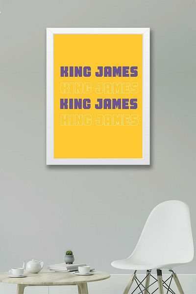Saturn Pictură înrămată de LeBron James - Pictură poster NBA de baschet