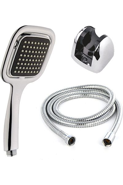 Mena Rise Şirinshop Elegant Shower Set - Articulated (Hanging) Spiral Hose (150cm) - Stylishly Designed Square