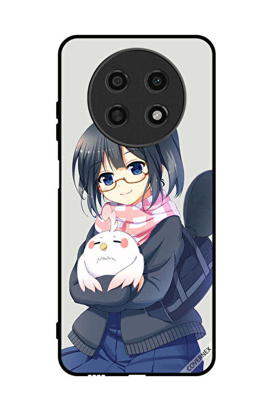 Covernex غطاء حماية لهاتف هواوي نوفا Y91، رسم فتاة تحمل حيوانًا أليفًا