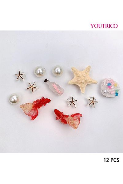 Youtrico 12pcs Koi Fish Jibbitz Charms for Slipper Ornament