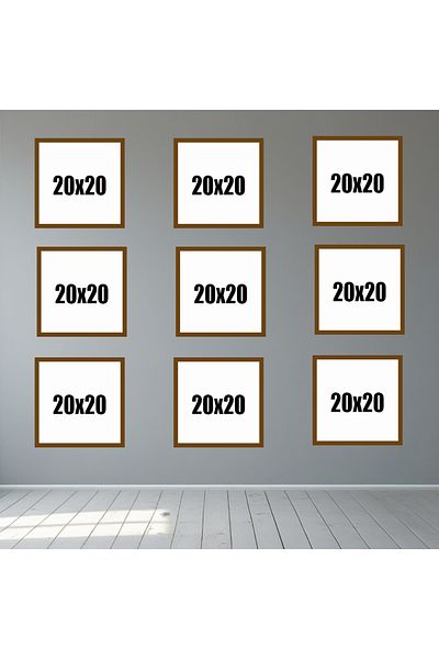 Tooall 20X20 Brown Blank Frame Set – 6-Piece & 9-Piece Square Wall Decor Frame