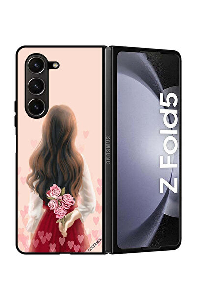 Covernex غطاء حماية لهاتف سامسونج جالاكسي زد فولد 5، فتاة تخفي الزهور