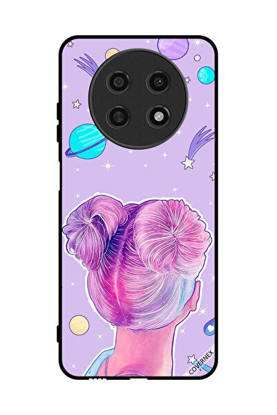 Covernex غطاء حماية لهاتف هواوي نوفا Y91 - لوحة فنية لفتاة ونجوم الفضاء