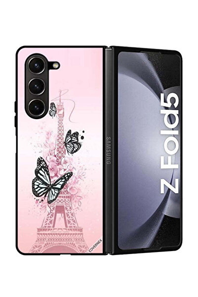 Covernex غطاء حماية لهاتف سامسونج جالاكسي زد فولد 5 بنقشة فراشات على برج إيفل