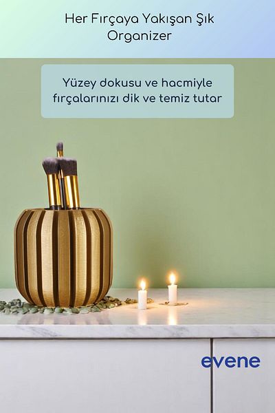 Evene Makeup Organizer Βούρτσα Μακιγιάζ Organizer Organizer Χρυσό Χρώμα Μοντέλο 79