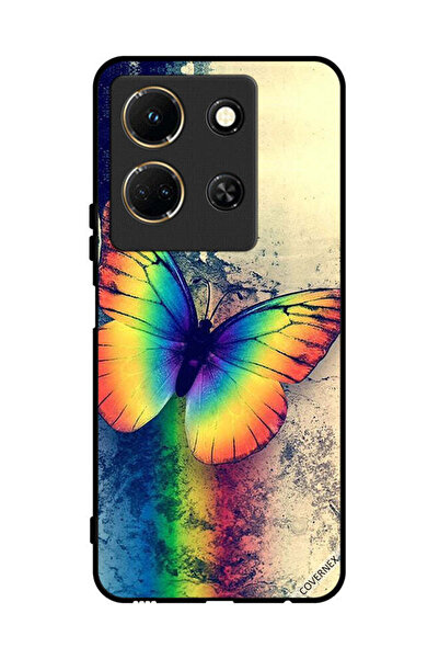 Covernex غطاء حماية لجهاز Infinix Note 30 بتصميم فراشة قوس قزح عتيقة