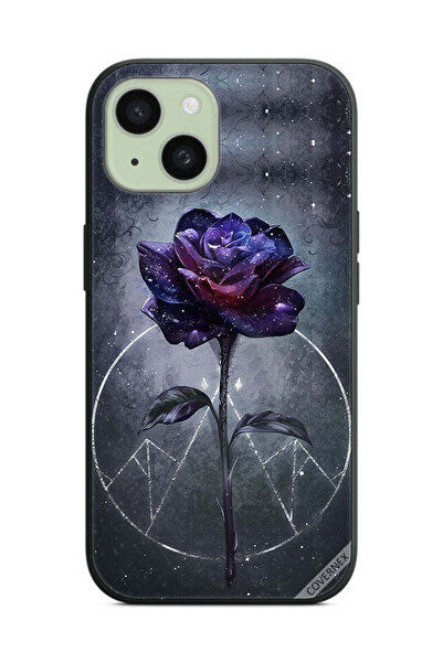 Covernex غطاء حماية لهاتف Apple iPhone 15 بخلفية زهور داكنة