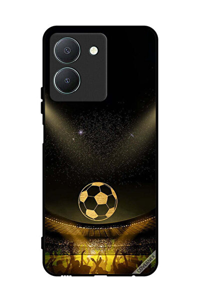 Covernex غطاء حماية لهاتف Vivo Y36 4G، خلفية فيلم كرة قدم كلاسيكية باللون الأسود