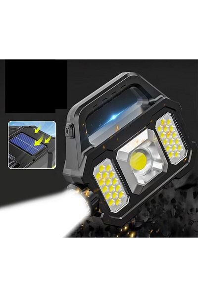 divendi-ro Solar LED Solar Lantern with COB 5W Side COB 5W 6 Illumination Modes, with handle