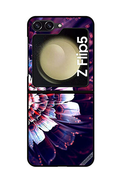 Covernex غطاء حماية لهاتف سامسونج جالاكسي زد فليب 5 مع زهرة كبيرة منعكسة على ...