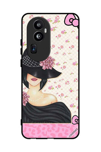 Covernex غطاء حماية لهاتف Oppo Reno 10 Pro Plus بتصميم فتاة القبعة وبرج إيفل