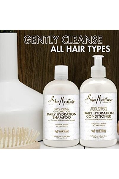 Shea Moisture 100% Coconut Oil Daily Hydration Shampoo & Conditioner 13 fl. oz.