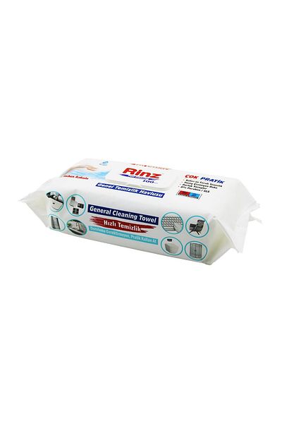 Mena Rise Ri̇nz 100Pcs General Surface Cleaning Towel - White Soap Scented Wet Mend
