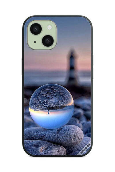 Covernex غطاء حماية لهاتف Apple iPhone 15 Plus، تصوير رائع للطبيعة في زجاج دائري
