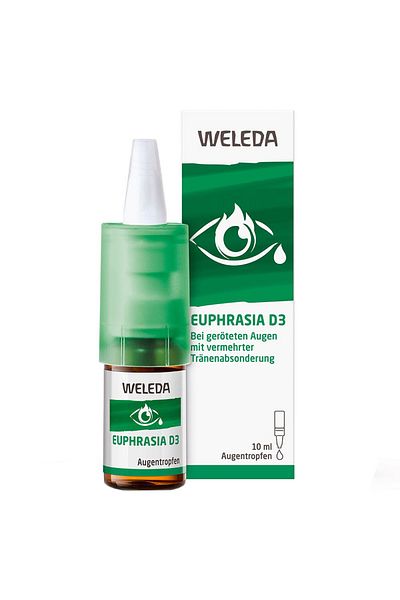 Weleda Eye Drops, Weleda, Euphrasia D3, Against Irritated Eyes and Allergies, 10ml