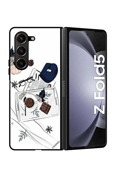 Covernex غطاء حماية لهاتف سامسونج جالاكسي زد فولد 5، تصميم فن القهوة والشوكولاتة