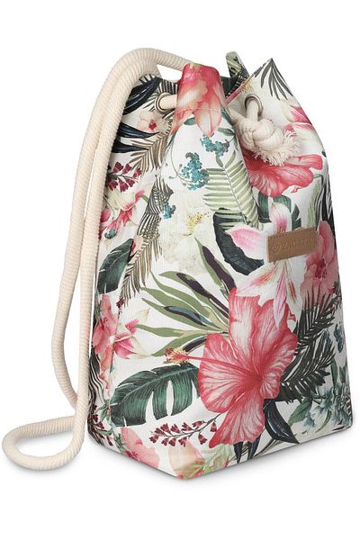 zagatto Women’s drawstring backpack, floral print, multicolor, 30x34x13 cm, lightweight, ZG669