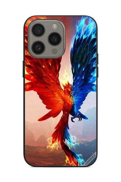 Covernex غطاء حماية لهاتف Apple iPhone 15 Pro Max - خلفية نسر النار والماء
