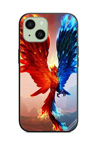 Covernex غطاء حماية لهاتف Apple iPhone 15 - خلفية نسر النار والماء