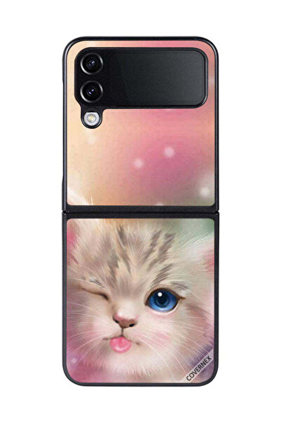 Covernex غطاء حماية لهاتف سامسونج جالاكسي زد فليب 4 - قطة لطيفة