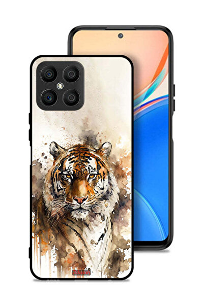 Tolwak غطاء حماية Honor X8 4G بتصميم فن تجريدي من جلد الفهد