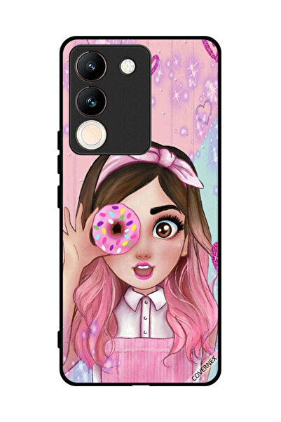 Covernex غطاء حماية لهاتف فيفو Y200 - رسم فتاة محبة للدونات