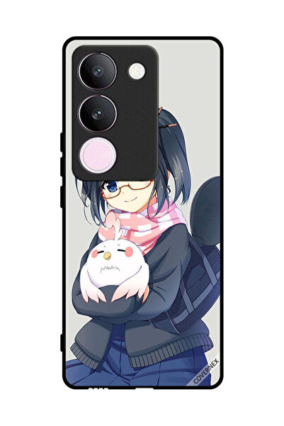 Covernex غطاء حماية لهاتف فيفو V29 - رسم فتاة تحمل حيوانًا أليفًا