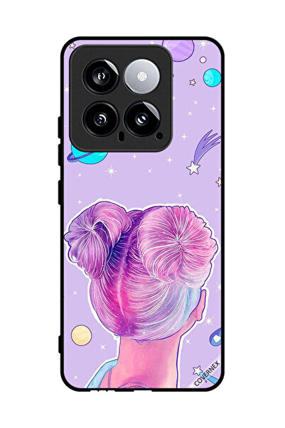Covernex غطاء حماية لهاتف شاومي 14 برسومات فتاة ونجوم الفضاء