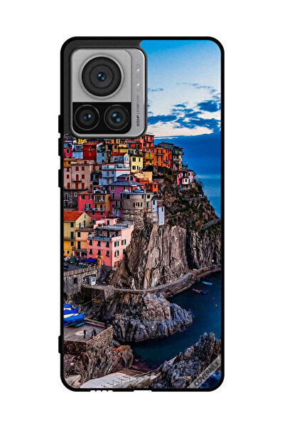 Covernex غطاء حماية لهاتف موتورولا موتو إكس 30 برو - منازل ملونة على البحر