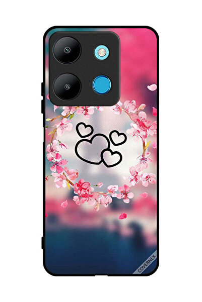Covernex غطاء حماية لهاتف Infinix Smart 7 بتصميم قلوب ومشبك فني